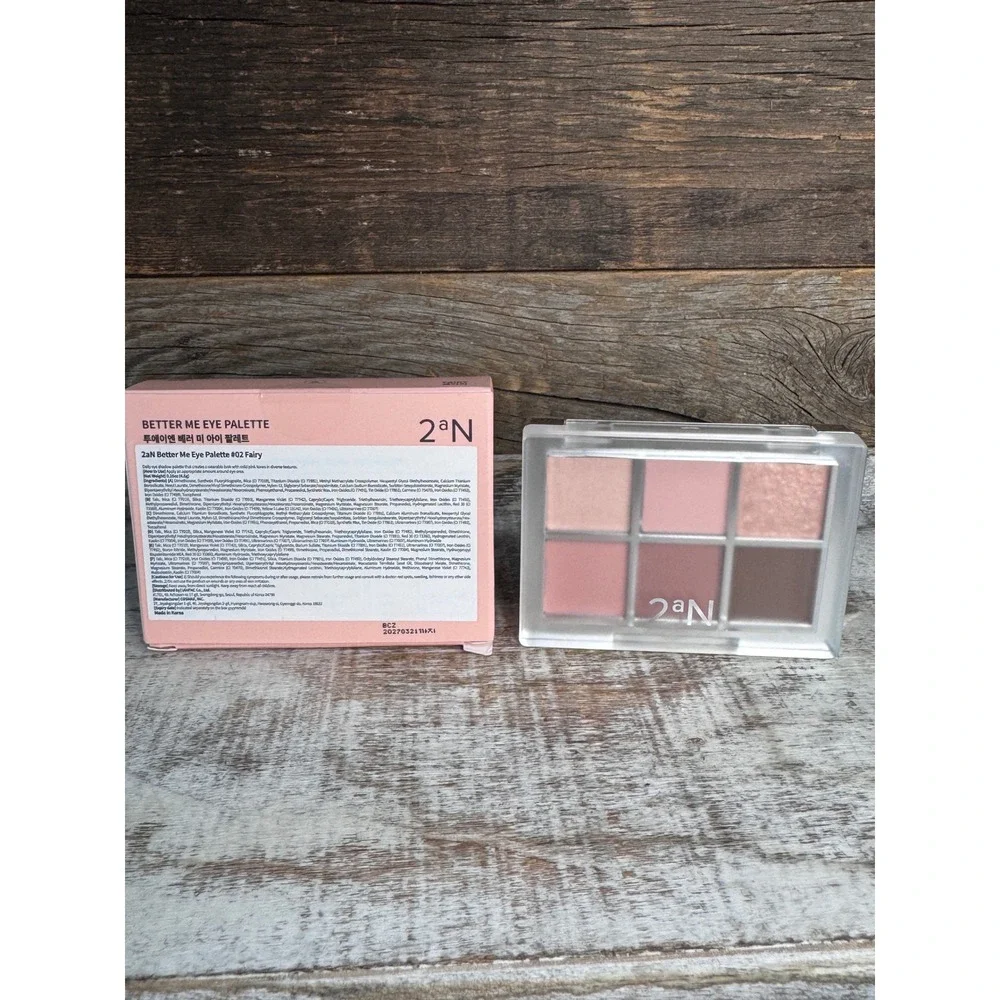 2aN Better Me Eye Palette 02 Fairy 6-Pan Mauve Nude Neutrals K-Beauty MSRP $22